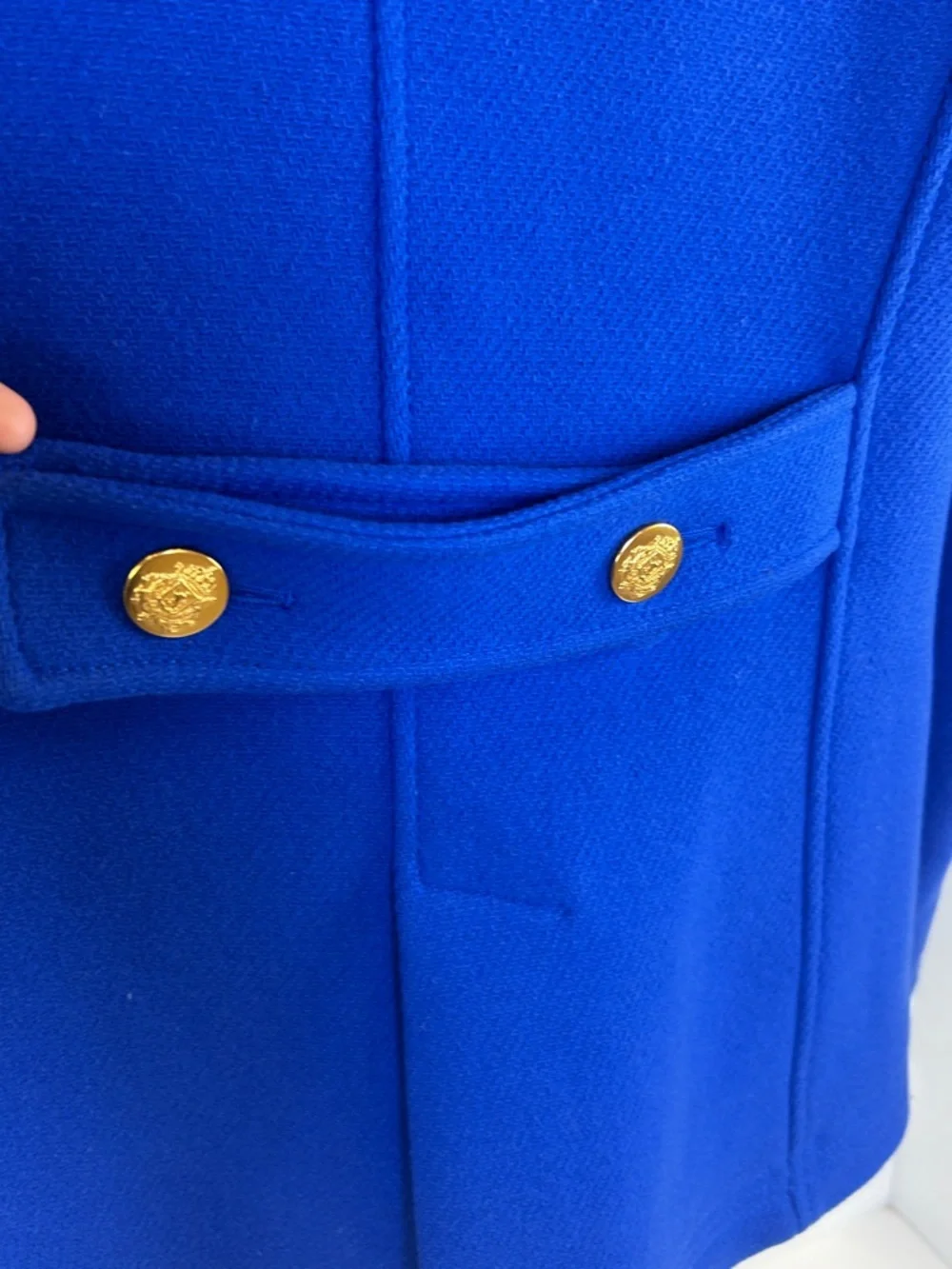 J.Crew Blue Wool Peacoat Gold Buttons Double Breasted Classic - Picture 7 of 13